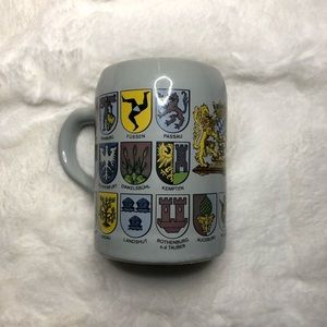 Vintage German family crest mug large heavy
